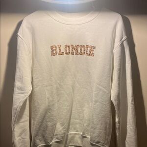 Elodie White Sweatshirt with Patterned Logo